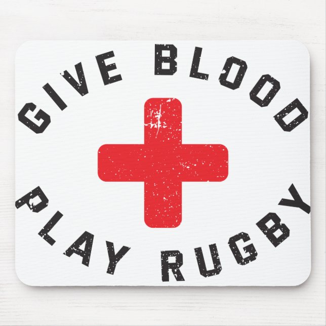 Tapis De Souris Give Blood Play Rugby (Devant)