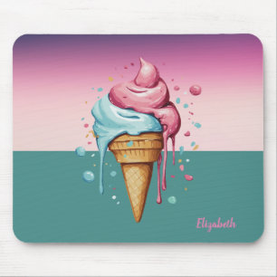 Tapis De Souris Glace à l'eau aquarelle cool qui coule  