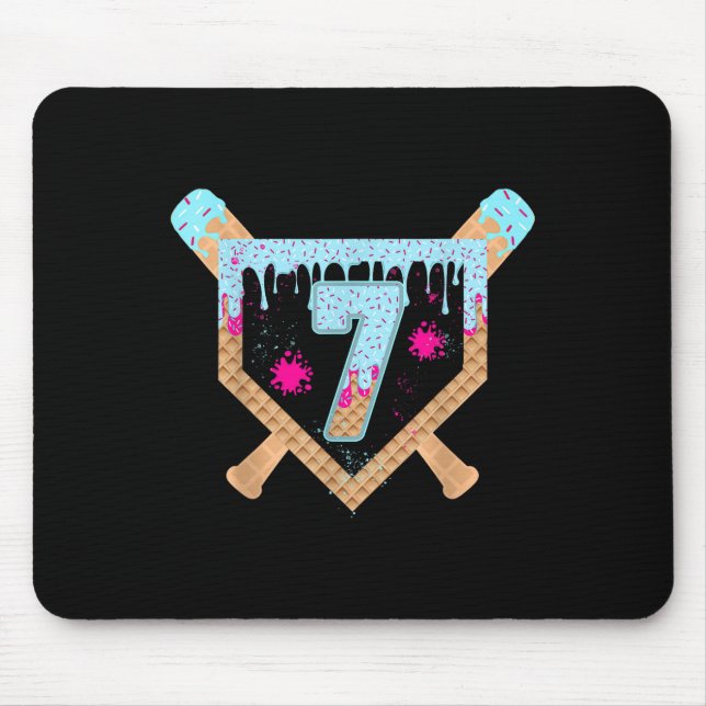 Tapis De Souris Glace Baseball Drip qui dégouline 7 Ans 7ème Bi (Devant)