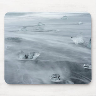 Tapis De Souris Glace et eau sur une plage, Islande