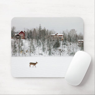 Tapis De Souris Glace et neige Cerf en Neige Québec, Canada