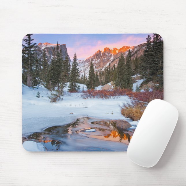Tapis De Souris Glace et neige | Estes Park, Colorado (Avec souris)