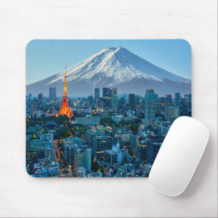 Tapis De Souris Glace et neige   Mt. Fuji et Tokyo Skyline