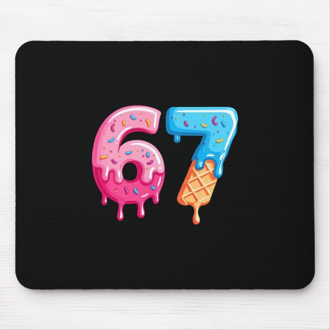 Tapis De Souris Glace Six Sept Drip Cool Meme 67 Numéro Drôle (Devant)