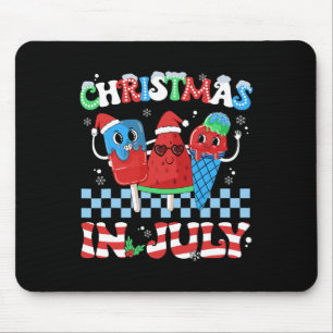 Tapis De Souris Glaces de Noël en Juillet dans le Chapeau de Père