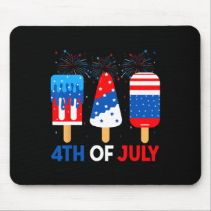 Tapis De Souris Glaces du 4 juillet drôles drapeau américain patri