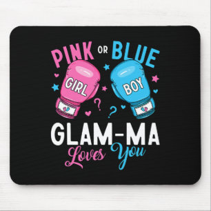 Tapis De Souris Glam-ma rose ou bleu vous aime Boxer Genre Revea