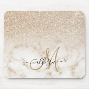 Tapis De Souris Glamorous Gold White Glitter ombre