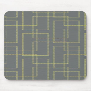 Tapis De Souris Glamour Géométrique Gris et Or Élégant