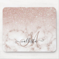 Glamour Rose or Parties scintillant blanche Marbre
