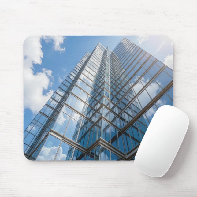 Tapis De Souris Glass Skyscraper With Cloud Refection (Avec souris)