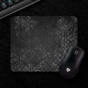 Tapis De Souris Glimmery Onyx Grunge   Tambour noir argenté