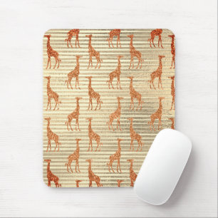 Tapis De Souris Glitterie Giraffe sur huile d'or