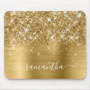Tapis De Souris Glittery Gold Girl Signature Calligraphie
