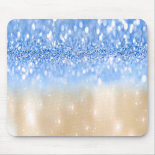 Tapis De Souris Glitzy tendance Parties scintillant Bleu étincelan