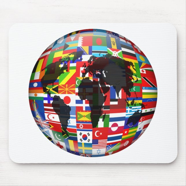 Tapis De Souris Globe de drapeau (Devant)