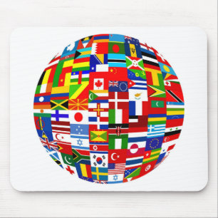 Tapis De Souris Globe de drapeau