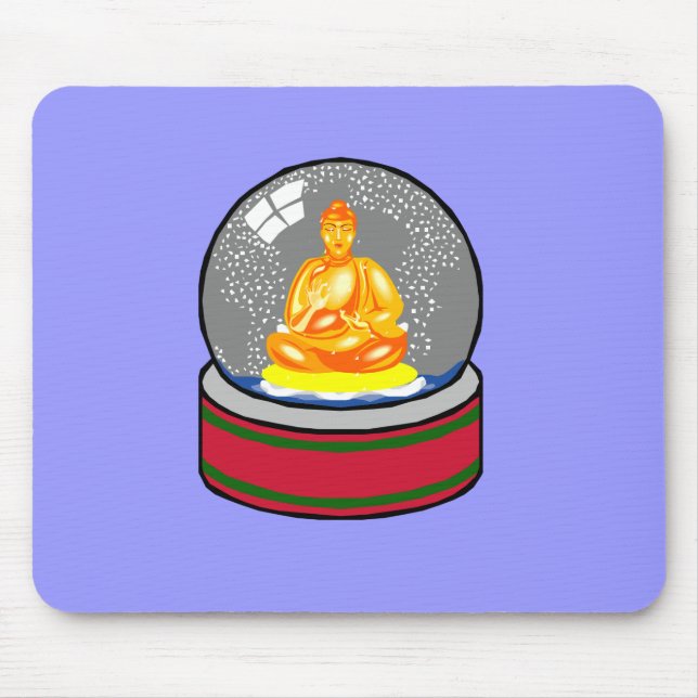 Tapis De Souris Globe De Neige Bouddha (Devant)