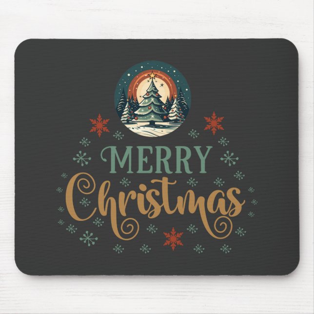 Tapis De Souris Globe de Noël des neiges (Devant)