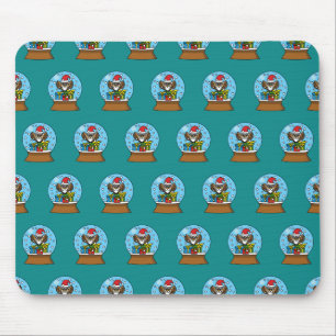 Tapis De Souris Globe des neiges avec Chouette du Père Noël