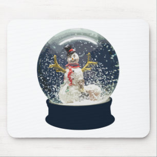Tapis De Souris Globe des neiges de Noël Joyeux bonhomme de neige 