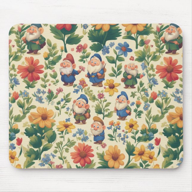Tapis De Souris Gnome a flower motif design (Devant)