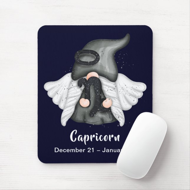 Tapis De Souris Gnome Capricorne Astrologie Signe Angel Souris Pad (Avec souris)
