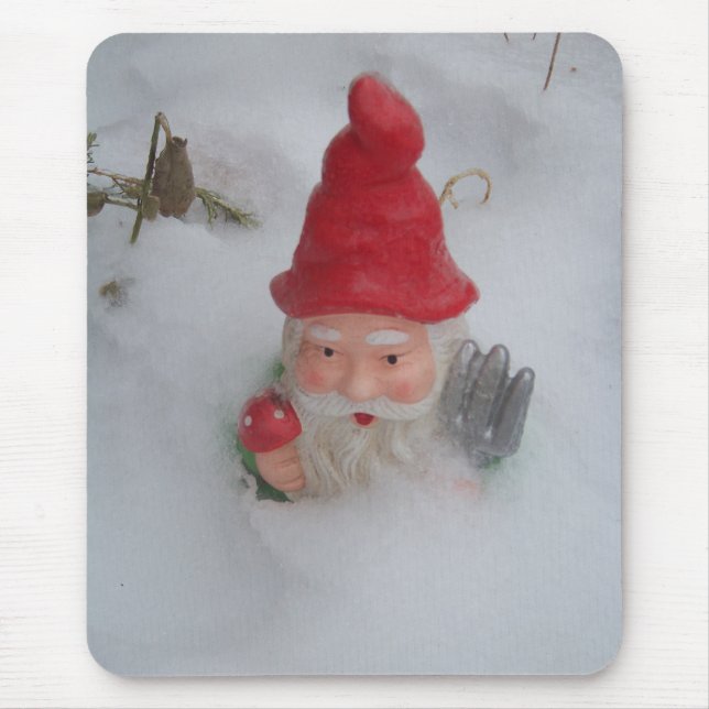 Tapis De Souris Gnome dans la neige (Devant)