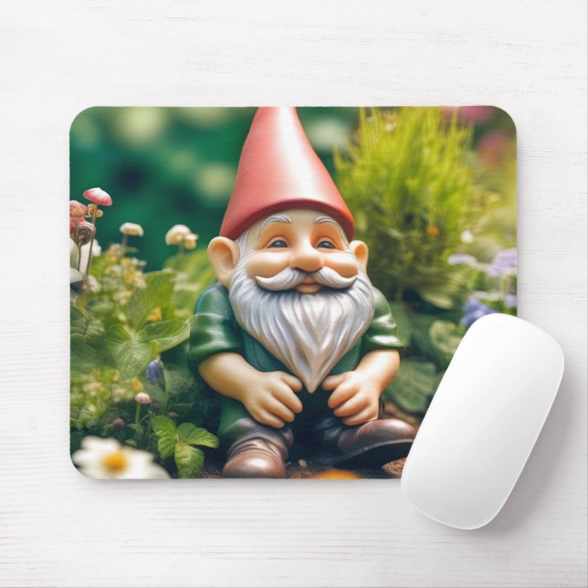 Tapis De Souris Gnome En Jardin D'Été (Avec souris)