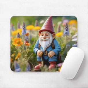 Tapis De Souris Gnome En Jardin D'Été