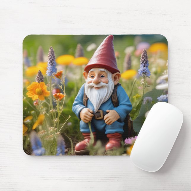 Tapis De Souris Gnome En Jardin D'Été (Avec souris)