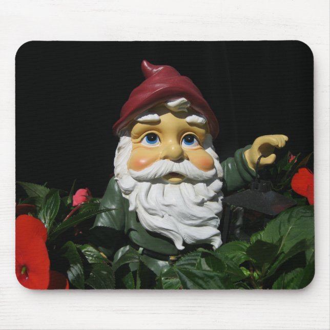 Tapis De Souris Gnome heureux de jardin (Devant)
