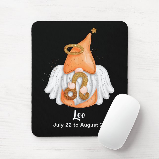 Tapis De Souris Gnome Leo Astrologie Signal Angel Mouse Pad (Avec souris)