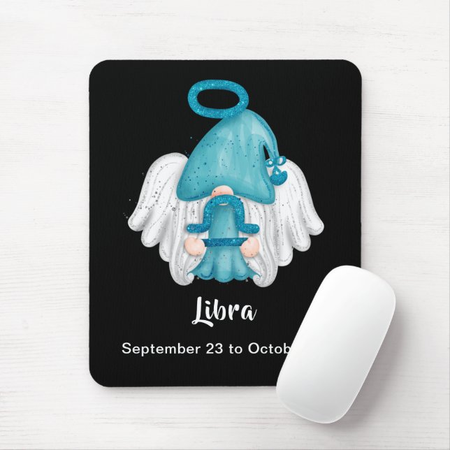 Tapis De Souris Gnome Libra Astrologie Signal Angel Mouse Pad (Avec souris)