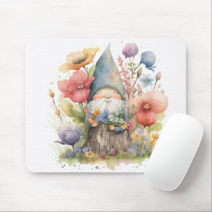 Tapis De Souris Gnome Whimsical Dans Le Jardin