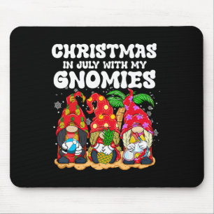 Tapis De Souris Gnomes Amoureux De Vacances D'été Noël Drôle En Ju