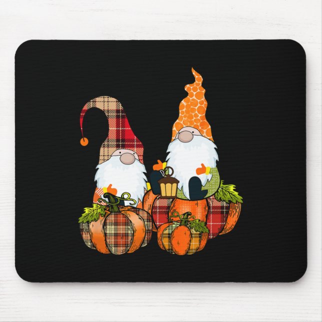 Tapis De Souris Gnomes citrouilles Automne Mignons Halloween Thank (Devant)