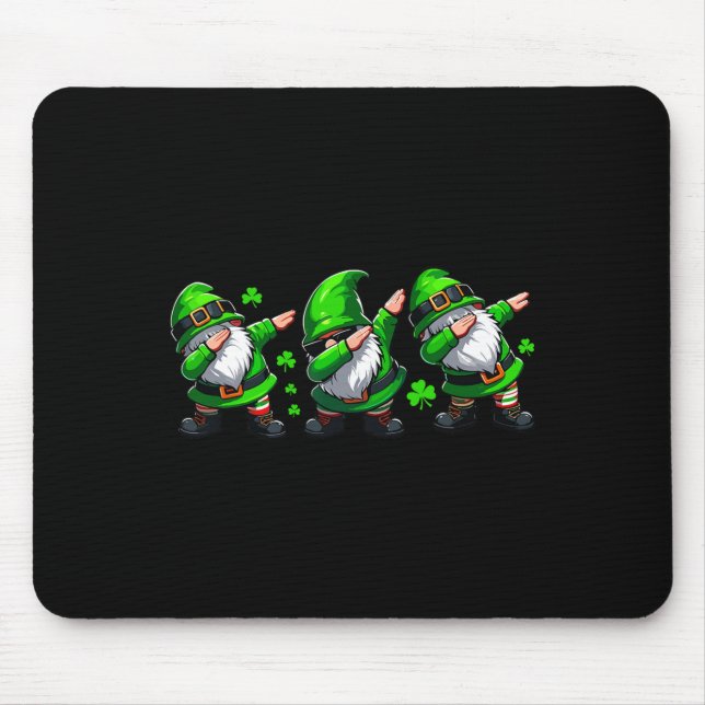 Tapis De Souris Gnomes Dabbing la Saint-Patrick Danse Irlandaise C (Devant)