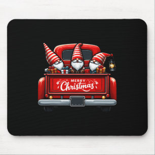 Tapis De Souris Gnomes En Camion Rouge Joyeux Pajama De Noël Famil