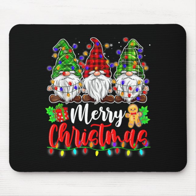 Tapis De Souris Gnomes Merry Christmas Light Gnome Xmas  (Devant)