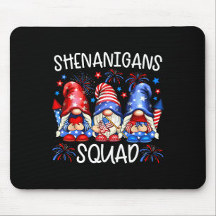 Tapis De Souris Gnomes Patriotes 4 Juillet Drôles de Shenanigans C