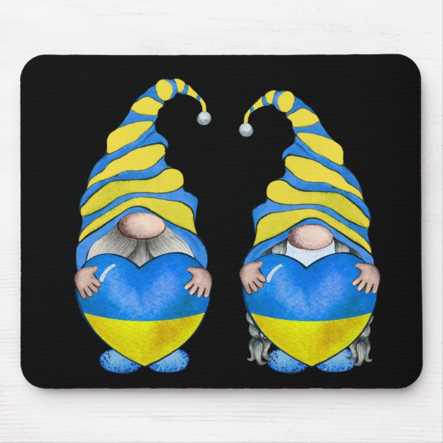 TAPIS DE SOURIS GNOMES UKRANIENS BLEUS ET JAUNES (Devant)