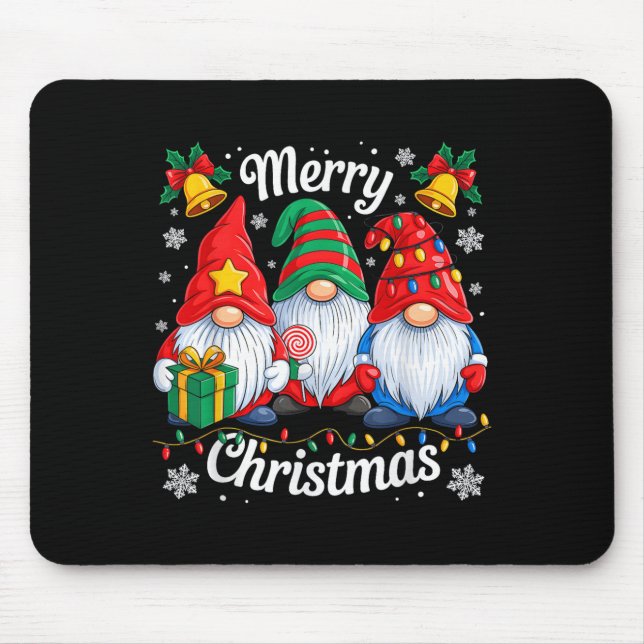 Tapis De Souris Gnomes Xmas drôle Joyeux Noël Gnomes Hommes Femmes (Devant)