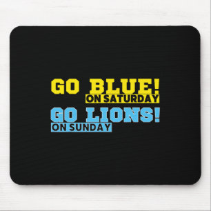 Tapis De Souris Go Blue Le Samedi Go Lions Le Dimanche Football Fa