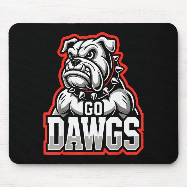 Tapis De Souris Go Dawgs Funny Bulldogs  (Devant)