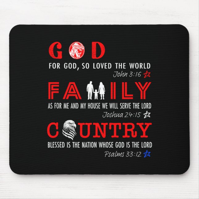 Tapis De Souris God Family Country  (Devant)