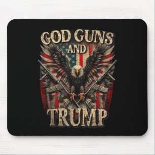Tapis De Souris God Guns Et Trump 2e Amendement Flag Eagle