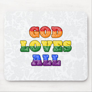 Tapis De Souris "God Loves All" Gay/LGBTQIA+/Queer Christian Pride
