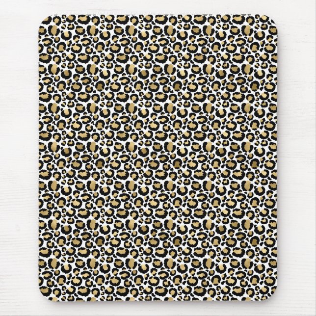 Tapis De Souris Gold Black Leopard Print (Devant)