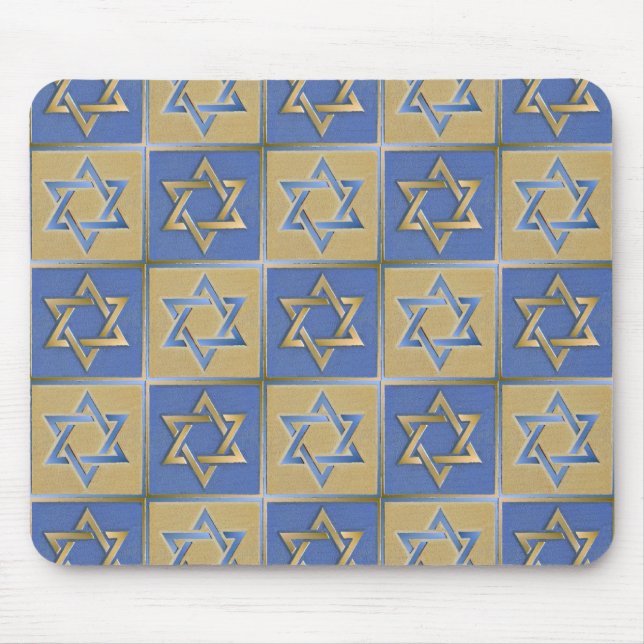 Tapis De Souris Gold Blue Star de David Art Panels (Devant)